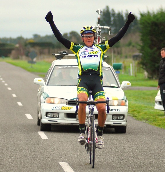 James Williamson from the Subway - Avanti Pro Cycling team won the fourth round of the Benchmark Homes elite road racing series in Canterbury yesterday. 